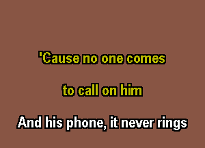 'Cause no one comes

to call on him

And his phone, it never rings