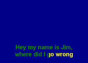 Hey my name is Jim,
where did I go wrong