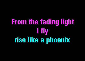 From the fading light

I fly
rise like a phoenix