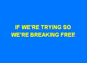 IF WE'RE TRYING SO

WE'RE BREAKING FREE