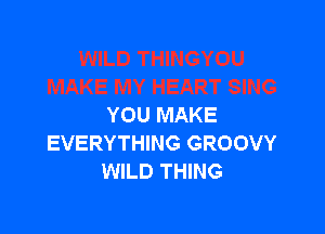 YOU MAKE

EVERYTHING GROOVY
WILD THING