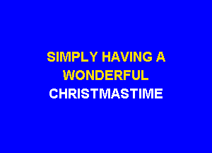 SIMPLY HAVING A
WONDERFUL

CHRISTMASTIME