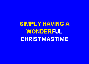 SIMPLY HAVING A
WONDERFUL

CHRISTMASTIME