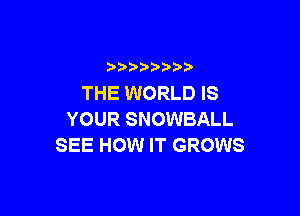 ) )) ) )
THE WORLD IS

YOUR SNOWBALL
SEE HOW IT GROWS