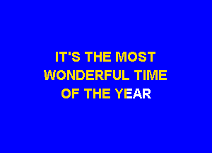 IT'S THE MOST
WONDERFUL TIME

OF THE YEAR