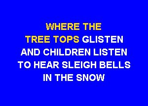 WHERE THE
TREE TOPS GLISTEN
AND CHILDREN LISTEN
TO HEAR SLEIGH BELLS
IN THE SNOW