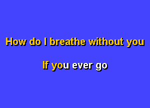 How do I breathe without you

If you ever go