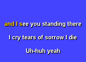 and I see you standing there

I cry tears of sorrow I die

Uh-huh yeah