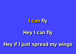 I can fly

Hey I can fly

Hey if I just spread my wings