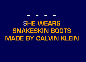 SHE WEARS
SNAKESKIN BOOTS
MADE BY CALVIN KLEIN