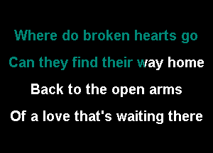 Where do broken hearts 90
Can they find their way home
Back to the open arms

Of a love that's waiting there