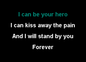I can be your hero

I can kiss away the pain

And I will stand by you

Forever
