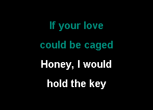 If your love

could be caged

Honey, lwould
hold the key