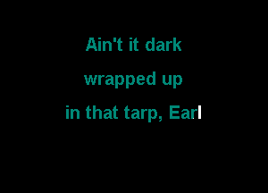 Ain't it dark
wrapped up

in that tarp, Earl
