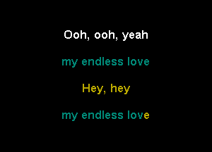 Ooh, ooh, yeah

my endless love

Hey, hey

my endless love