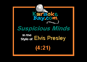 Kafaoke.
Bay.com
(N...)

Suspicious Minds

In the .
Styie m Elvus Presley

(4z21)