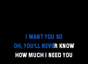 I WANT YOU 80
OH, YOU'LL NEVER KNOW
HOW MUCH I NEED YOU