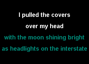 I pulled the covers
over my head
with the moon shining bright

as headlights on the interstate