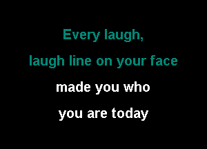 Every laugh,

laugh line on your face

made you who

you are today