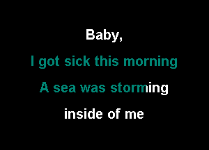 Baby,

I got sick this morning

A sea was storming

inside of me