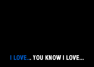 I LOVE... YOU KNOW! LOVE...