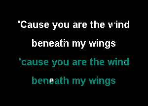 'Cause you are the wind
beneath my wings

'cause you are the wind

beneath my wings