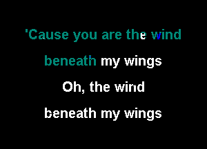 'Cause you are the wind
beneath my wings
Oh, the wind

beneath my wings