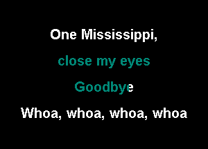 One Mississippi,

close my eyes
Goodbye

Whoa, whoa, whoa, whoa