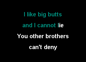I like big butts
and I cannot lie

You other brothers

can't deny