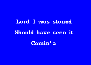 Lord. I was stoned

Should have seen it

Comin' a