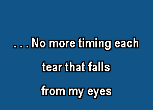 ...No more timing each

tear that falls

from my eyes