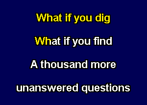 What if you dig

What if you find
A thousand more

unanswered questions