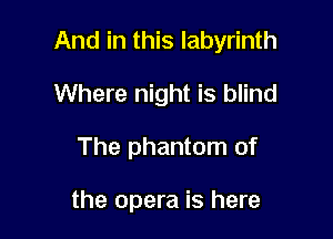And in this labyrinth

Where night is blind
The phantom of

the opera is here