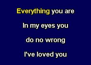 Everything you are
In my eyes you

do no wrong

I've loved you