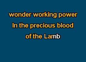 wonder working power

In the precious blood
of the Lamb