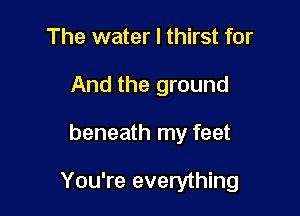 The water I thirst for
And the ground

beneath my feet

You're everything