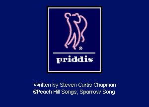 WWen by Steven Curtis Chapman
(?Peach Hill Songs, Sparrow Song
