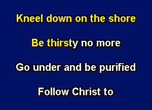 Kneel down on the shore

Be thirsty no more

Go under and be purified

Follow Christ to