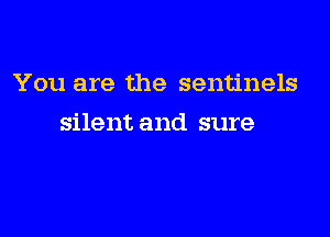 You are the sentinels

silent and sure