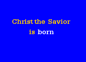 Christ the Savior

is born