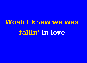 Woah I knew we was

fallin' in love