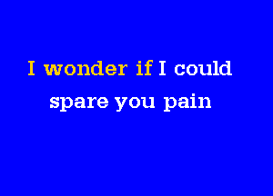 I wonder ifI could

spare you pain