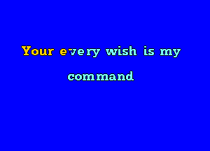 Your every wish is my

com mand