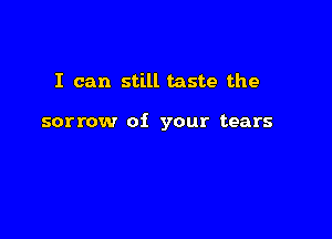 I can still taste the

sorrow of your tears