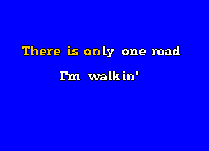 There is only one road.

I'm walk in'