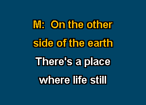 M1 On the other
side of the earth

There's a place

where life still