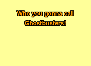 Wmmm
Ghostbusters!