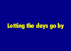 Lelling the days go by