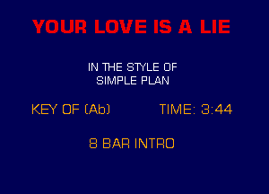 IN THE SWLE OF
SIMPLE PLAN

KEY OF (Ab) TIMEi 344

8 BAR INTRO