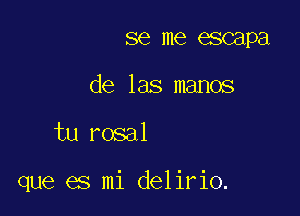 se me escapa
de las manos

tu rosal

que es mi delirio.